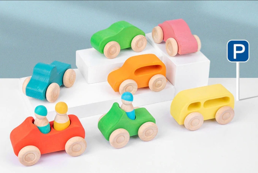 Morphing- Wooden Cars: Montessori Sensory Play