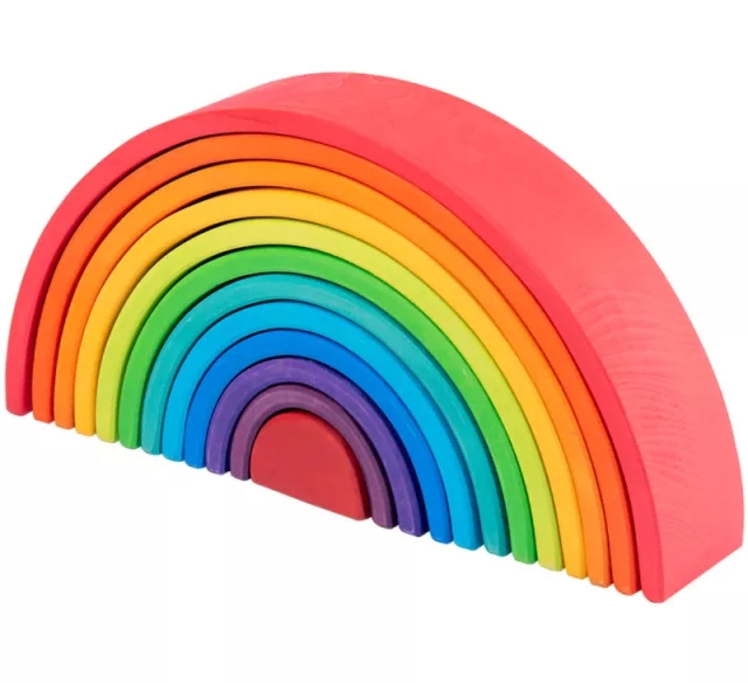 Large 12pc Wooden Rainbow Stacker