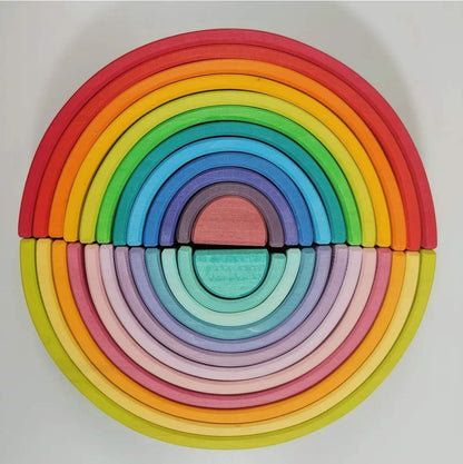 Large 12pc Wooden Rainbow Stacker