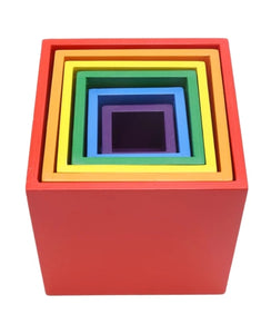 Rainbow Cube Stacker | Montessori Sensory Play