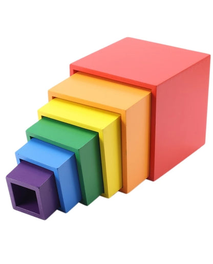 Rainbow Cube Stacker | Montessori Sensory Play