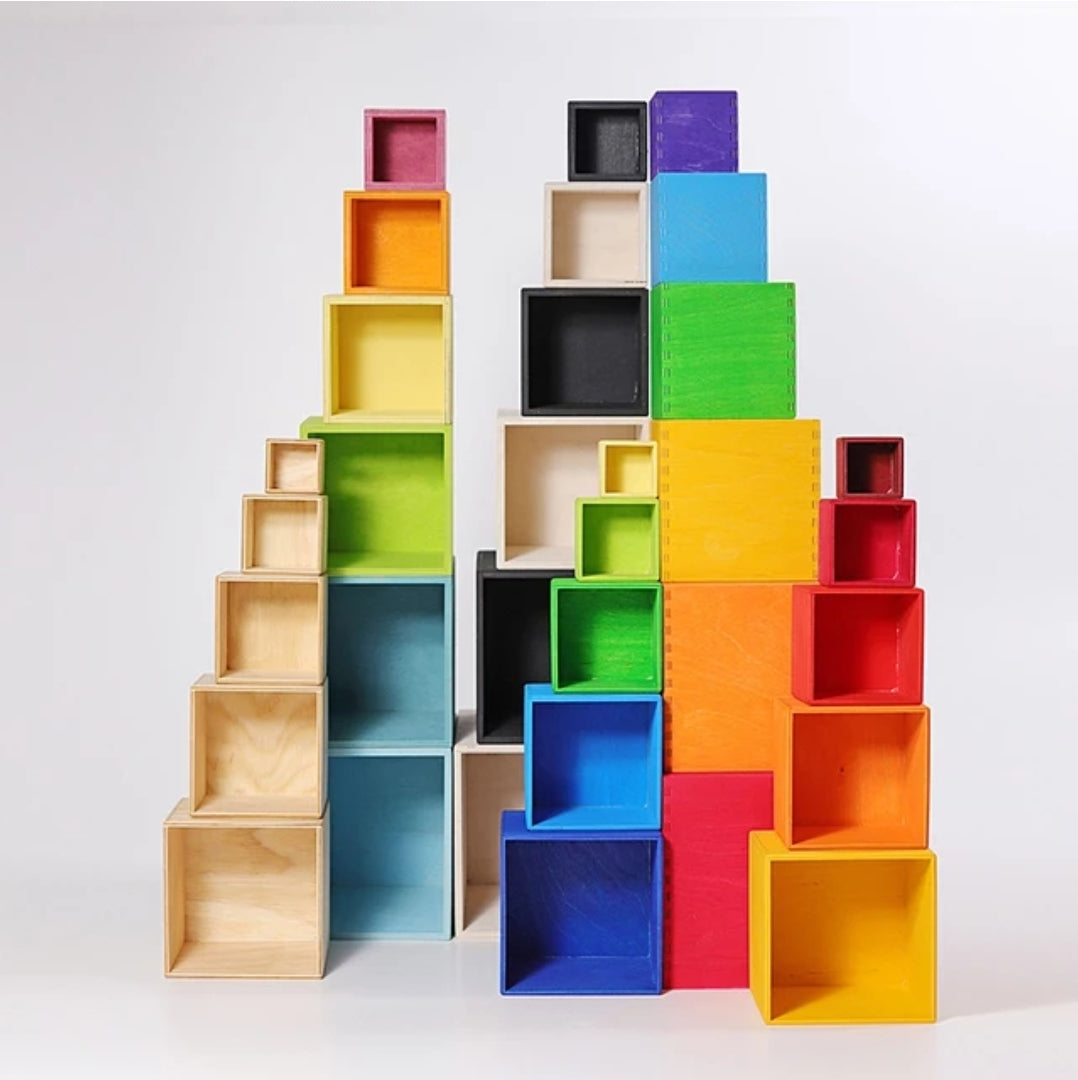 Rainbow Cube Stacker | Montessori Sensory Play