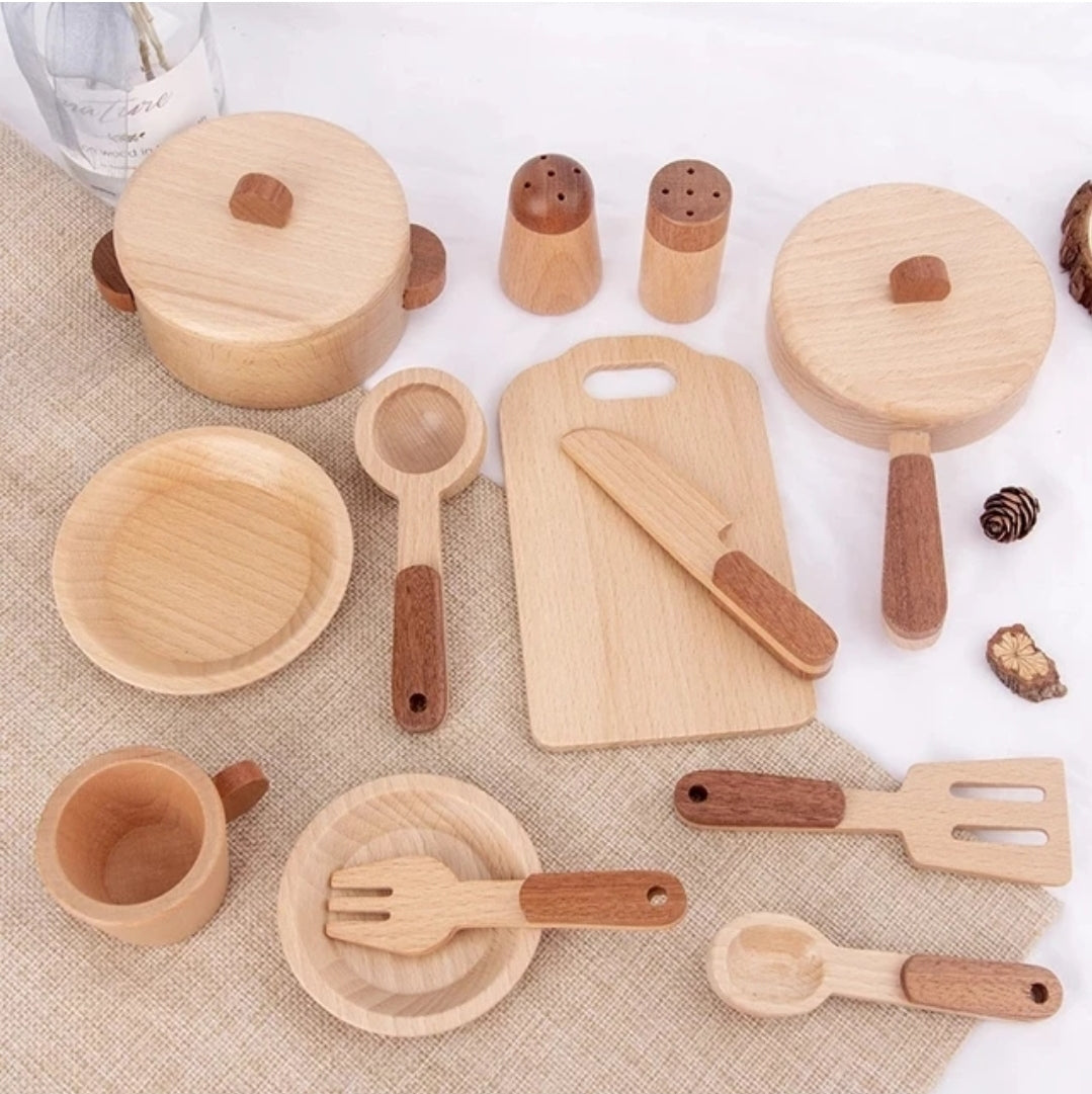 Wooden Pots &amp; Pans (15pc)