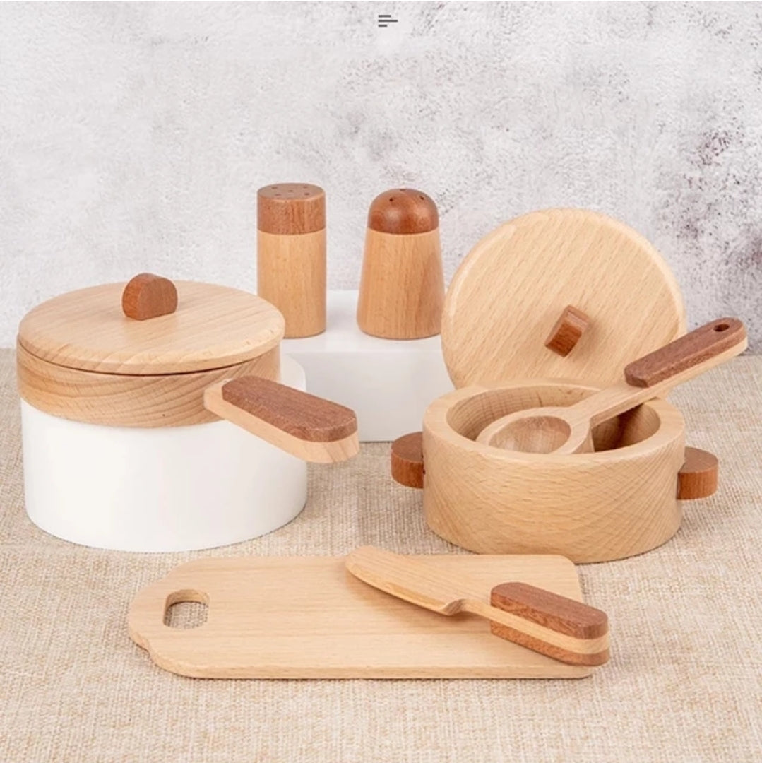 Wooden Pots &amp; Pans (15pc)