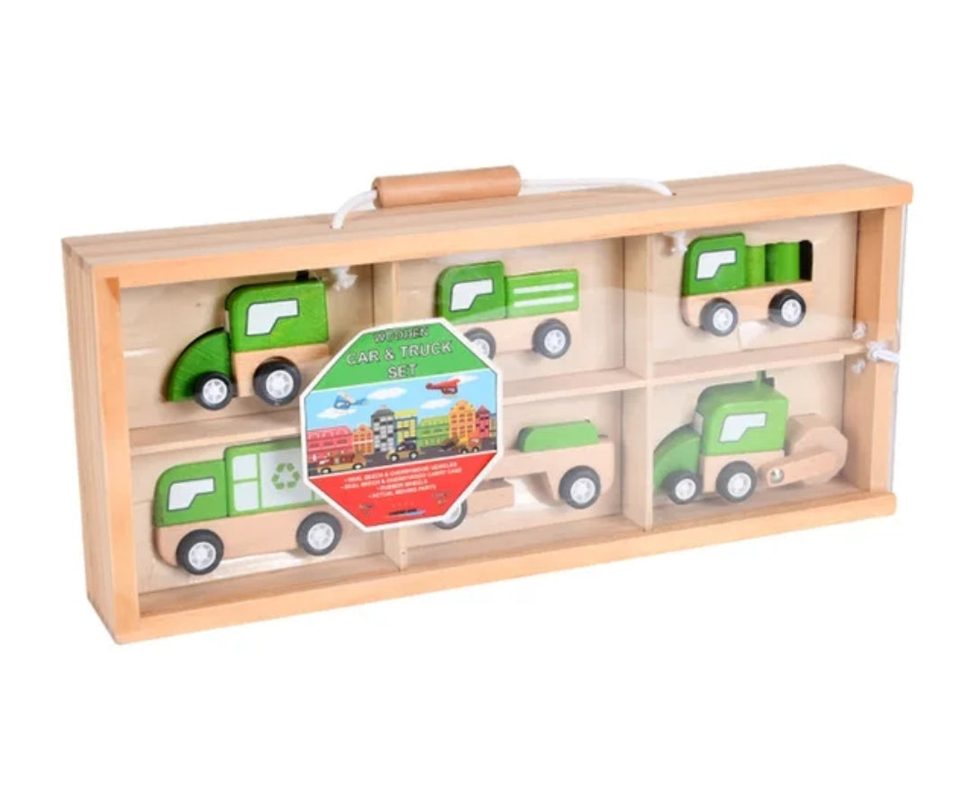 Wooden Vehicle Toy Set- 6PCS