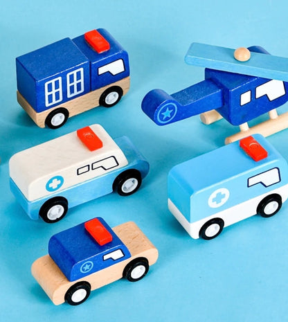 Wooden Vehicle Toy Set- 6PCS