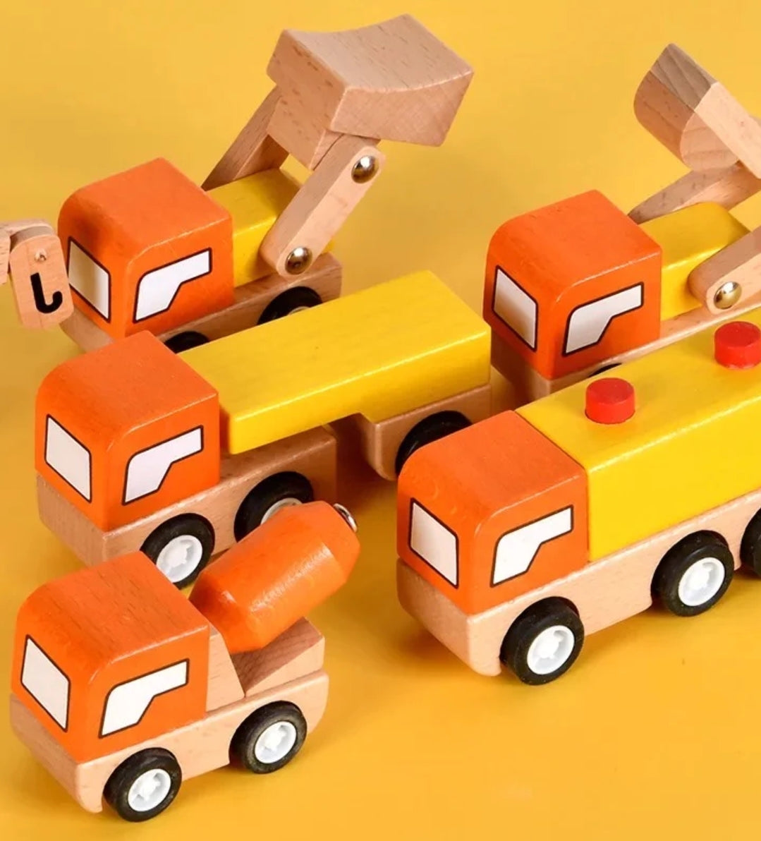 Wooden Vehicle Toy Set- 6PCS